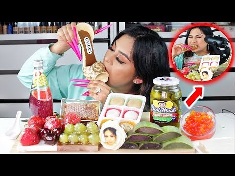 i Tried ASMR.. I Decided to EAT My GUCCI SHOE! *Sticky Crunchy Sounds*