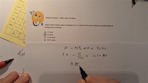 6. Zadatak s državne mature 2025. Postotci ...zakaj su se svi uznemirili oko ovoga ?!? 😇😎🤓😎 | Matematika potpuno riješeni zadaci