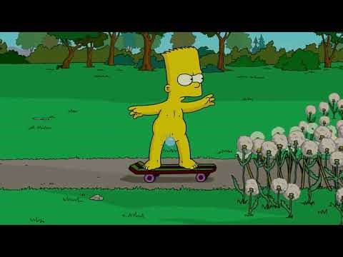 The Simpsons Movie - Bart skateboarding naked scene played backwards!