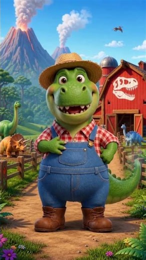 Meet Farmer Rex! 🦕 The Dino Farmer is HERE! | DinoSingSongs #shorts