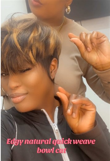Edgy Natural Quick Weave: Perfect Bowl Cut Style