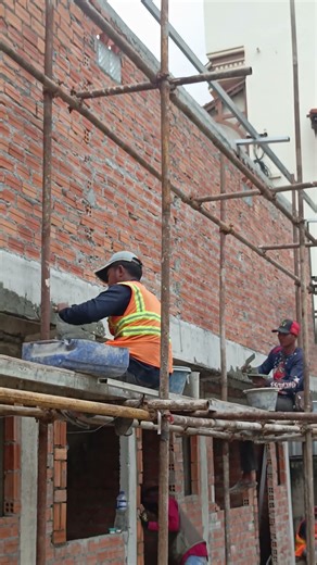 Brick work for shophouse #building #siteoffice #house #construction VID 20251024 105250