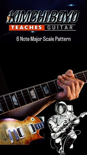 Six note major scale pattern that will help with fretboard mastery and your guitar solos! Instead of playing a major scale in one position, this exercise allows you to play in different parts of the neck with the same six notes. Treat each as little cells that you can use to improvise. Try it out over the chords listed to explore some modal soundsHappy Picking! | Kimchi Boyo Plays Guitar | Facebook