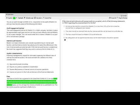 AA Revision Kit Section A of Practice Exam - ACCA Audit and Assurance AA Revision