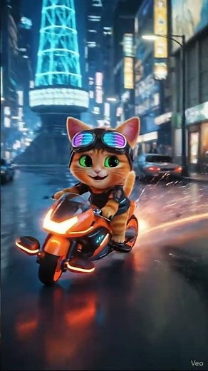Super Kitty 🐱 Tokyo Drift | Futuristic Cat Races Through Neon Tokyo City #shorts #viral