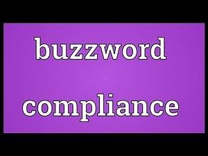 Buzzword compliance Meaning
