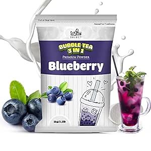 Fusion Select 2.2lb Tea Powder Blueberry Tea Flavored-3-in-1 Drink Powder with Cream & Sugar - Instant Pre-Mixed Beverage for Hot or Cold Blends or Yummy Frappes