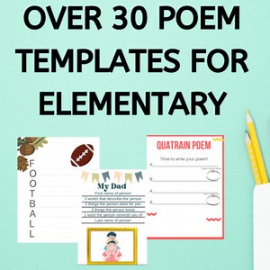 Seasonal Poetry Templates | Elementary Year-Long Poetry Unit -All 4 Seasons