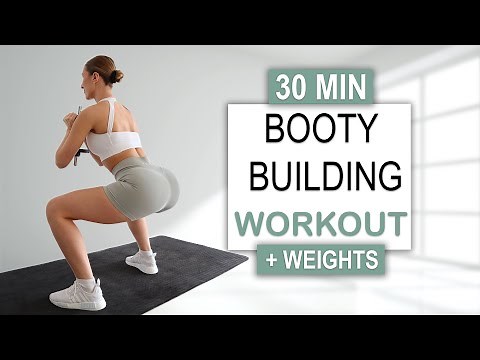 30 Min BOOTY BUILDING WORKOUT + Weights | Grow your Glutes | No Jumping, No Repeat
