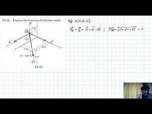 F2-21 Force Vector (Chapter 2: Hibbeler Statics) Benam Academy