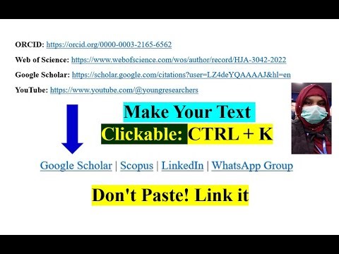 MS Word Part 12 How to Hyperlink Word in MS Word | Ctrl+K Shortcut Tutorial | Young Researchers