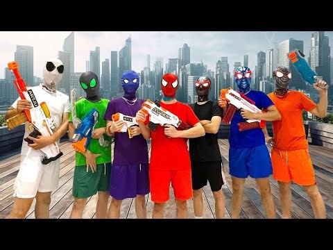 TOP 6 SPIDER-MAN Bros vs Joker Team Mansion Battle Story ( Nerf Gun War , Funny , Action...)