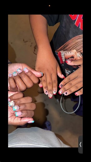 Me and my cousin got our nails done 10 out of 10 recommend the blue nails are my nails ￼