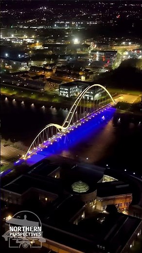 Infinity Bridge, Stockton – Night Flyaround While Illuminated