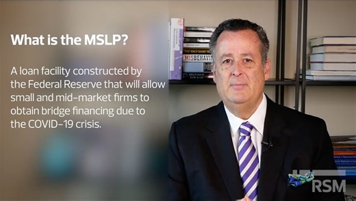 Questions about the Main Street Lending Program? Watch this video from our Chief Economist Joe Brusuelas. Then check out our resource center: https://rsm.us/3caMeUE | RSM US LLP