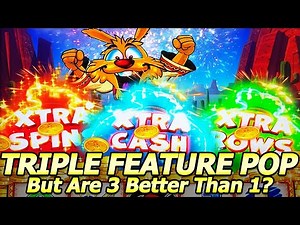 TRIPLE FEATURE Popped! NEW Louie's Gold Xtra Cash slot machine at Resorts World in Las Vegas!!!