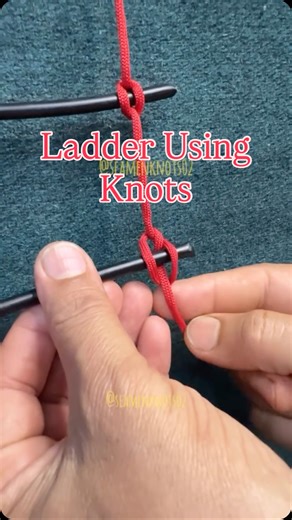 Ajay on Instagram: "A rope ladder is a flexible access system constructed using high-strength rope and evenly spaced rungs, secured through load-bearing knots. This method of ladder construction is commonly used in marine operations, rescue situations, mountaineering, construction work, and emergency escape systems. In this video, the rope ladder is constructed using a systematic knot-based technique to ensure uniform rung spacing, structural stability, and weight distribution. Proper tensioning