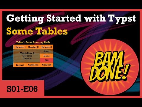 Getting Started with Typst - Some Tables (S01E06)