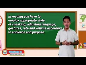 English 6 Quarter 2 Week 7 || Inferring Target Audience/Employ Appropriate Style of Reading