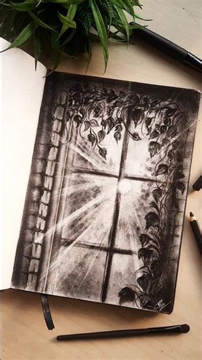 Sunlight Through Window Drawing #shorts #aesthetic #sunlight #windowview #realistic #art #subscribe
