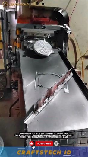 Metal Stamping Machine Punches Perfect Circular Parts Automatically #machine