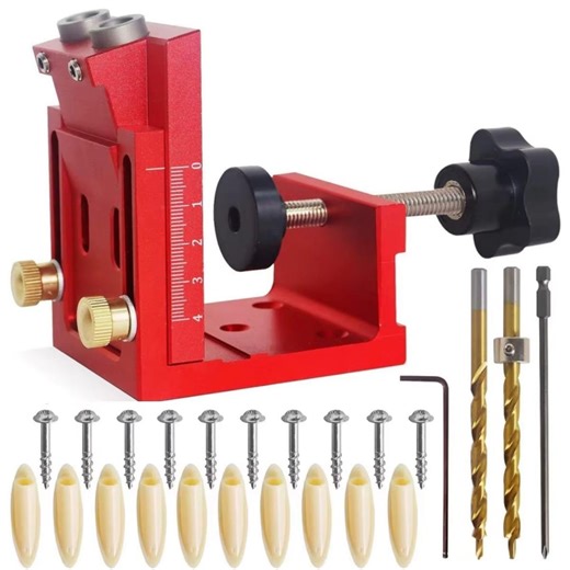 Adjustable Pocket Hole Jig Kit – Aluminum Alloy Woodworking Drill Guide for DIY Carpentry - Etsy