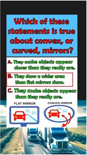 CDL Test Prep: “Convex Mirrors” #braking #automobile #dmv #trucking #cdl #convexmirror #trucker