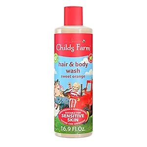 Childs Farm, Kids Hair & Body Wash for Dry, Sensitive Skin, Organic Sweet Orange, Gently Cleanses, Vegan, Cruelty-Free, 16.9 fl oz