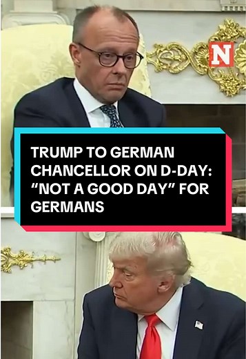 While meeting with German Chancellor Friedrich Merz President #DonaldTrump reminded him that D-Day, commemorated on June 6, was