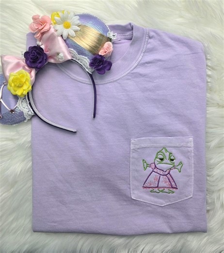 Embroidered Pascal in Dress Pocket Shirt| Disney Shirt| Pocket Tshirt| Disney Family Shirts - Etsy
