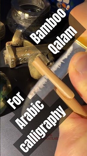 how to Make bamboo pen for arabic calligraphy 😍