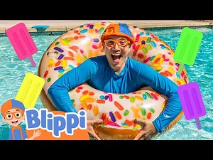 Blippi's Swimming Pool Playtime for Kids | Blippi - Learn Colors and Science - Videos For Kids