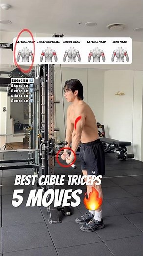🔽5 Cable Triceps Exercises for Bigger Arms | Best Pushdown Variations🔥 #arms #triceps #tips