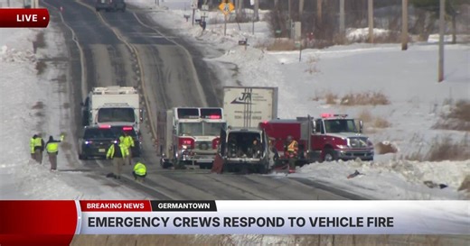 Emergency crews responds to vehicle fire near Germantown
