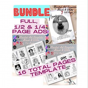 Recital Program Ad Template Bundle, Full/half/quarter Page (canva Editable, Digital Download) - Etsy Canada
