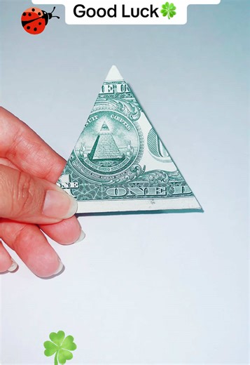 How to Make a Good Luck Origami Triangle with a Dollar Bill