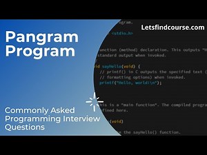 Program To Check Whether String Is Pangram Or Not - Letsfindcourse