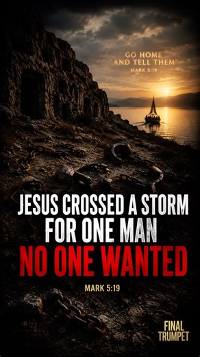 He Lived Among The. Tombs,Chained, Cutting . Jesus Crossed A Storm Just For Him. Mark 5:19 #shorts