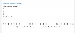 [Number Theory, 3 Points] What number is next? 1 11 21 1211 A) ... | Filo