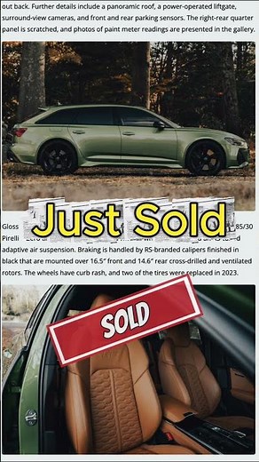 Java Green 2022 Audi RS6 Avant Sells for $102K on BaT – 6K-Mile Super Wagon Steal?