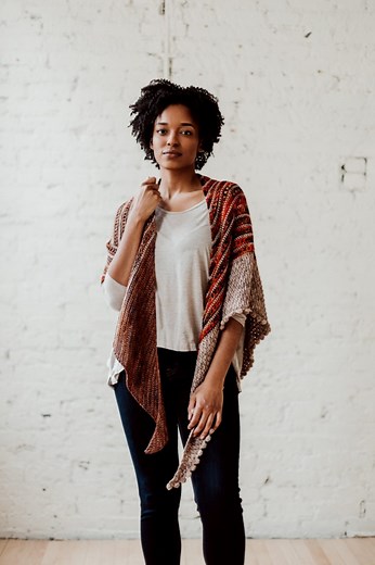The Bronwyn Shawl, an asymmetrical triangle wrap