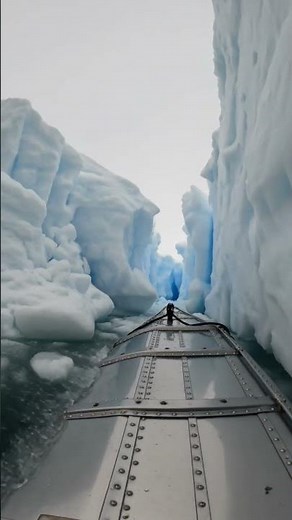 Sailing Through Narrow Iceberg Channels #ArcticSailing #Iceberg