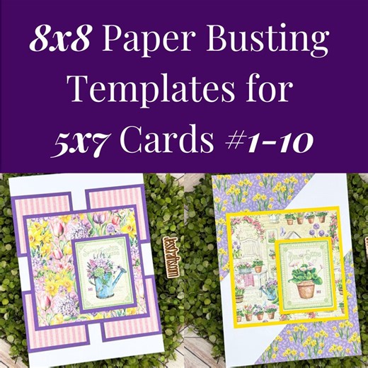 Card Sketches and Paper Busting Templates for 8x8 Paper and 5x7 Cards 1-10 | Card Maker Patterns for Paper Crafter - Etsy