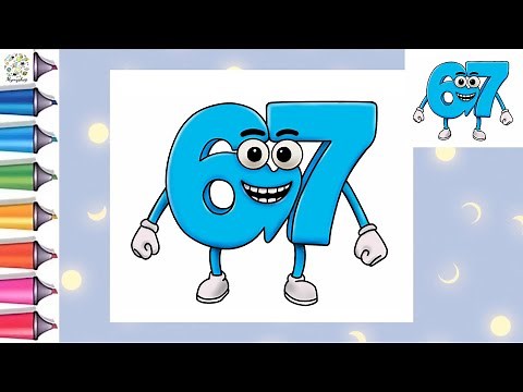 How to Draw 67 | Easy Step by Step Cartoon Drawing Tutorial