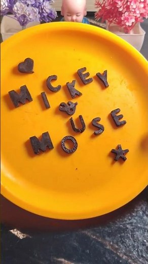 Mickey mouse Alfabet 🍫 🐭|minni mouse| Alfabet #chocolate #diy #youtubeshorts #shortsfeed #mickey