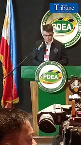 PDEA chief of staff and spokesperson Derrick Carrion read the agency's statement regarding the allegations of former president Rodrigo Duterte at the PDEA office in Quezon City. | via Analy Labor | Daily Tribune