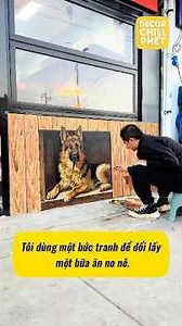 Vẽ bức tranh con chó đổi lấy bữa ăn #diy #homedecor #vetranh #decor #trending #shorts