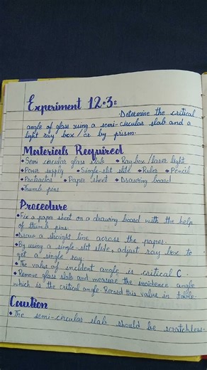 10th class physics practical notebook experiment 12.3