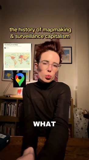 I think I think about maps too much, to be honest. I actually can't stop thinking about maps, which is how I ended up making this video, because it’s how I found the article in the screenshot, which is where most of these ideas come from. Anyway, has anyone else had a fixation with maps recently? #google #googlemaps #bigtech #maps #leftist