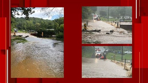 Multiple people and pets rescued by crews during flash flooding in Galax Friday